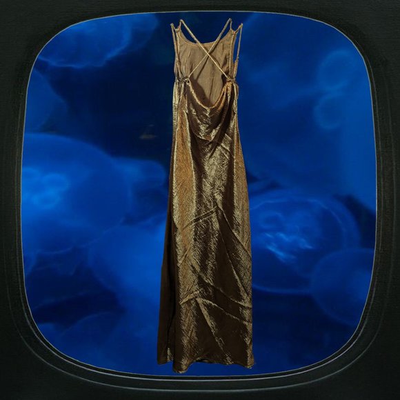 Urban outfitters greenish bronze gold midi dress - Picture 2 of 3